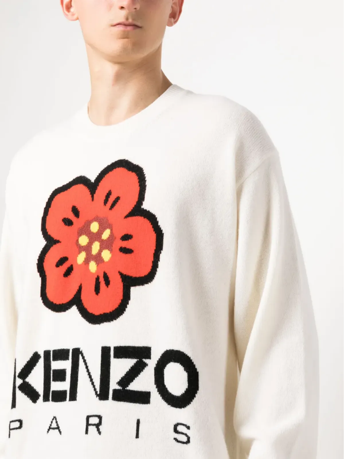 Kenzo ボケフラワー インターシャ編み ウール ジャンパー - 画像5