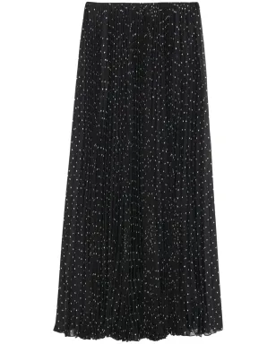 Saint Laurent ポルカドット シルク プリーツスカート - サムネイル1