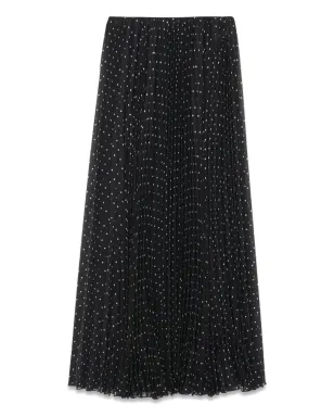Saint Laurent ポルカドット シルク プリーツスカート - サムネイル2