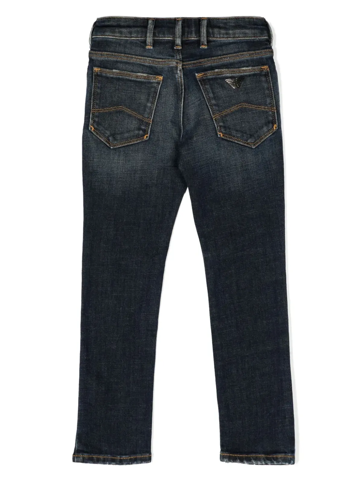 Emporio Armani Kids distressed straight-leg jeans - 画像2