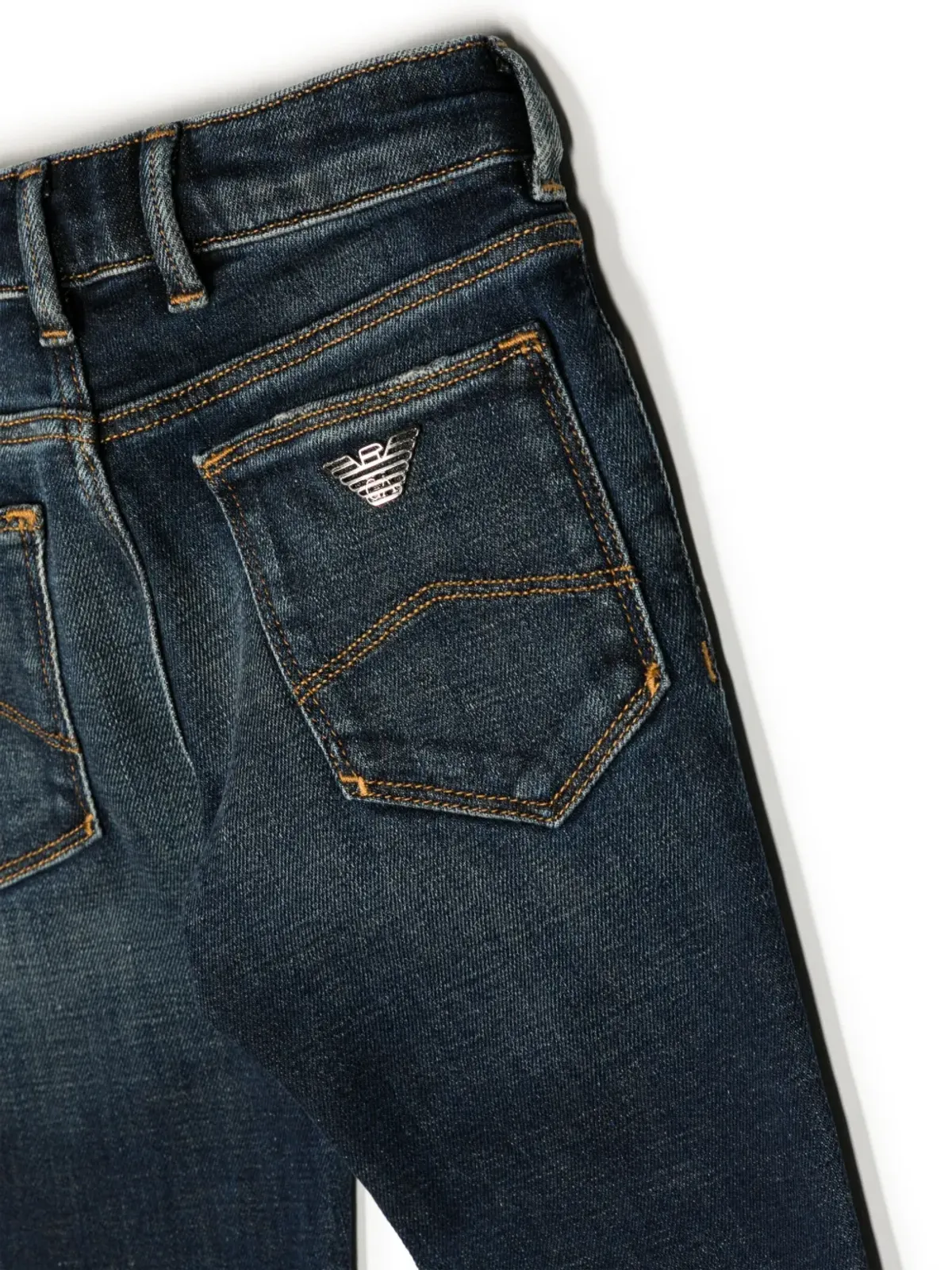 Emporio Armani Kids distressed straight-leg jeans - 画像3