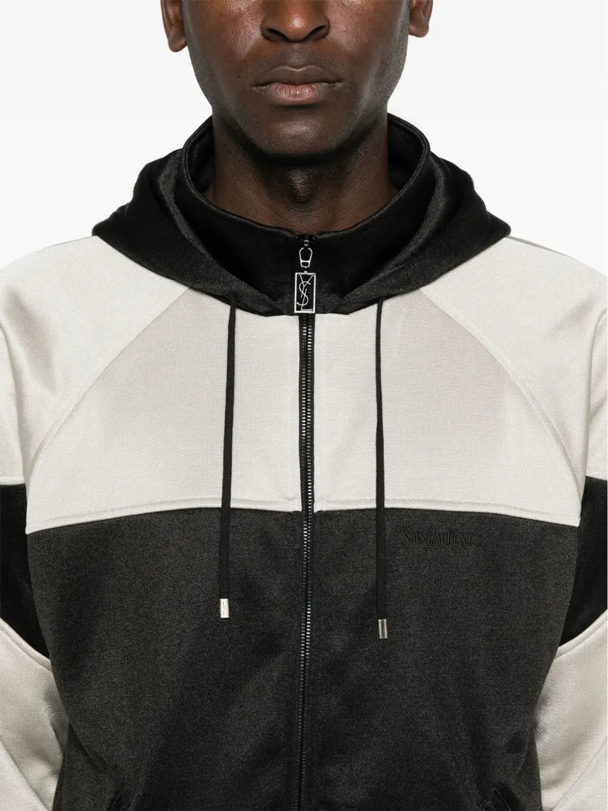 Saint Laurent ツートーン フーデッドジャケット - 画像5