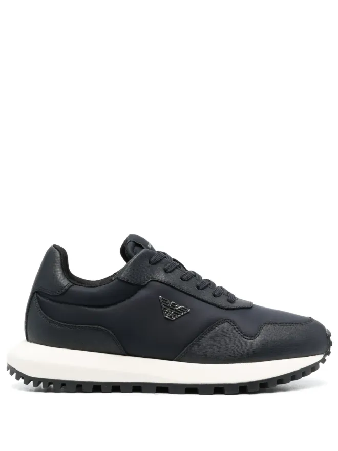 Emporio Armani Emporio Armani ロゴアップリケ・パネルドスニーカー ブルーの商品画像