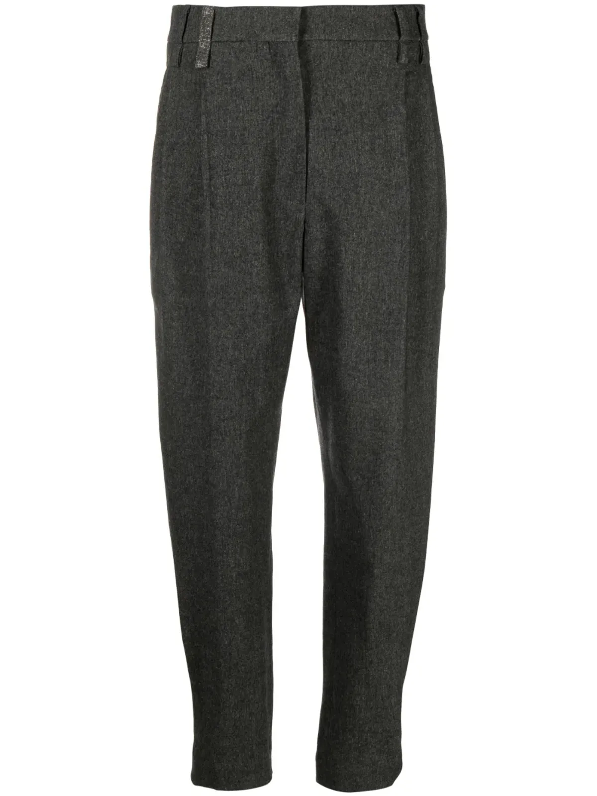 Brunello Cucinelli モニリモチーフ付き テーパードパンツ グレー - 画像1