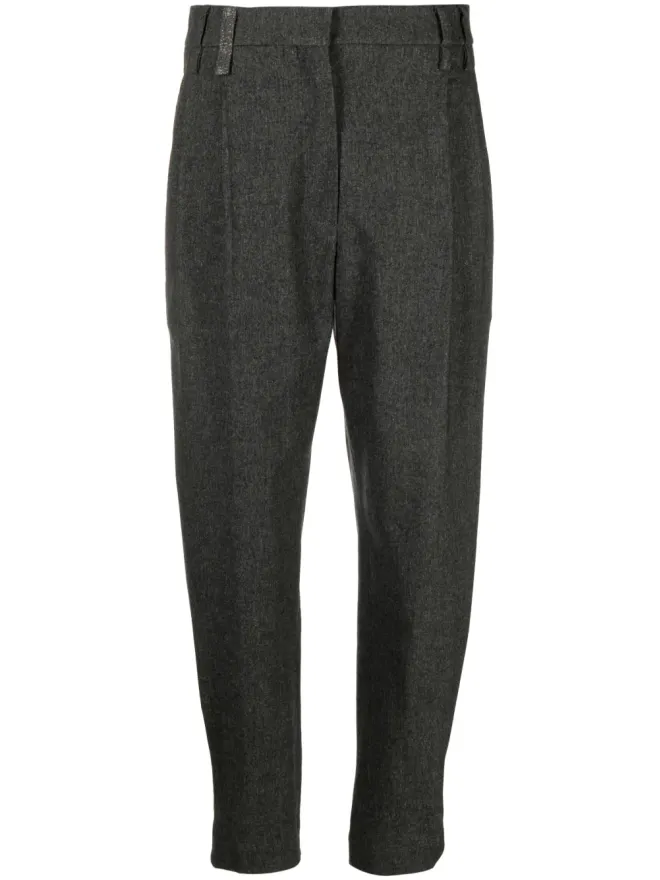 Brunello Cucinelli Brunello Cucinelli モニリモチーフ付き テーパードパンツ グレーの商品画像