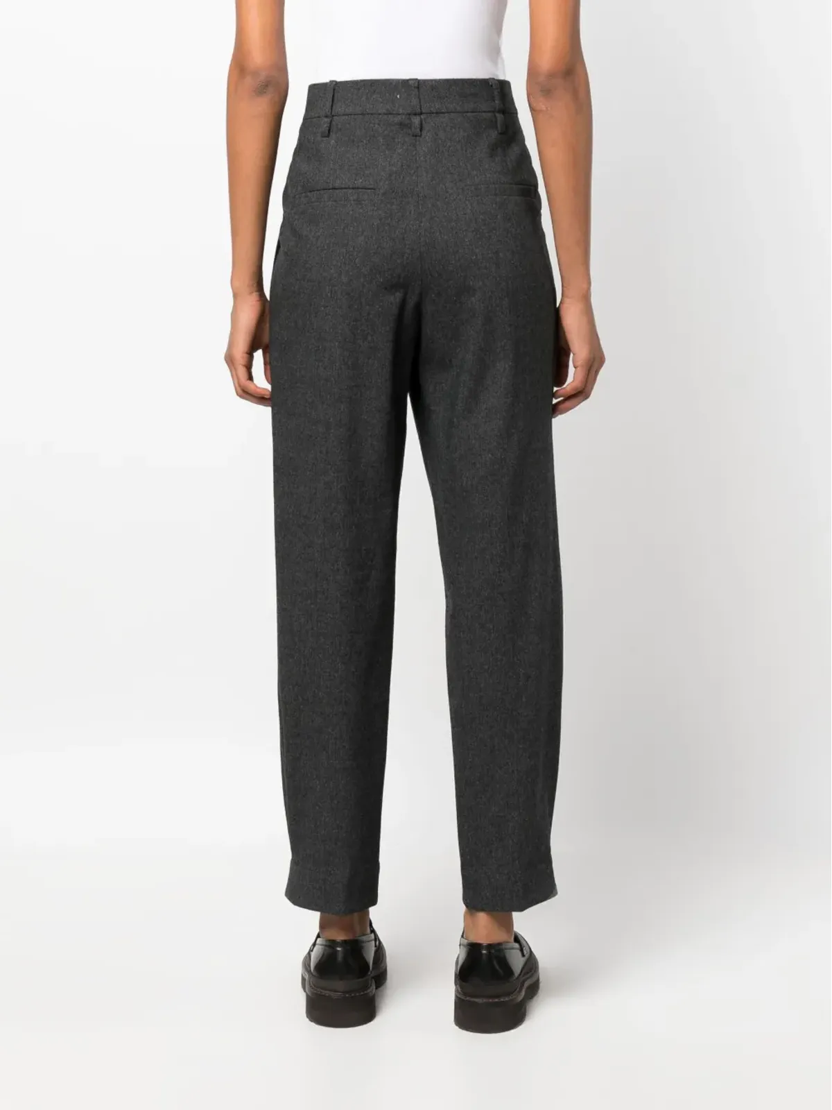 Brunello Cucinelli モニリモチーフ付き テーパードパンツ グレー - 画像4