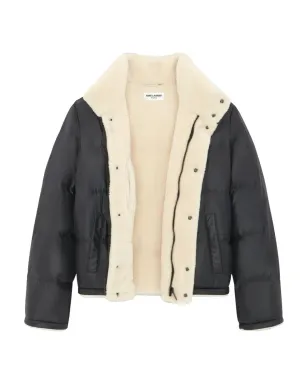 Saint Laurent パフダウン・シェアリングライニング付きジャケット ブラック - サムネイル4