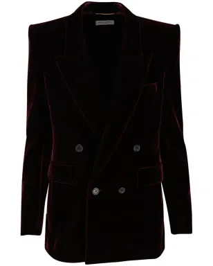 Saint Laurent ベルベット仕上げ ピークラペル ブレザー - サムネイル1