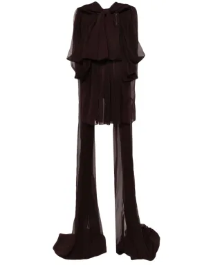 Saint Laurent オーバサイズボウ シルク ブラウス - サムネイル1