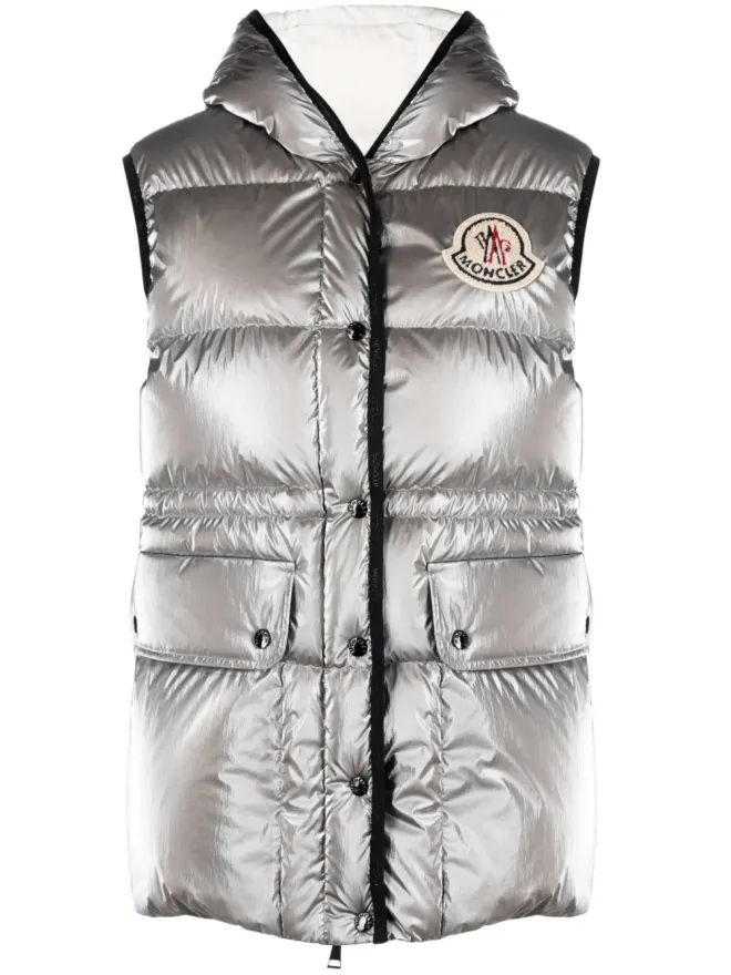 Moncler Moncler ヘラ フード付きダウンジレ - シルバーの商品画像
