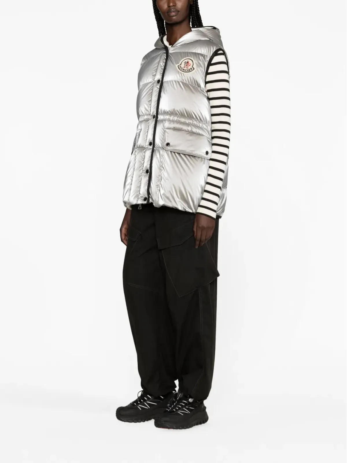 Moncler ヘラ フード付きダウンジレ - シルバー - 画像2