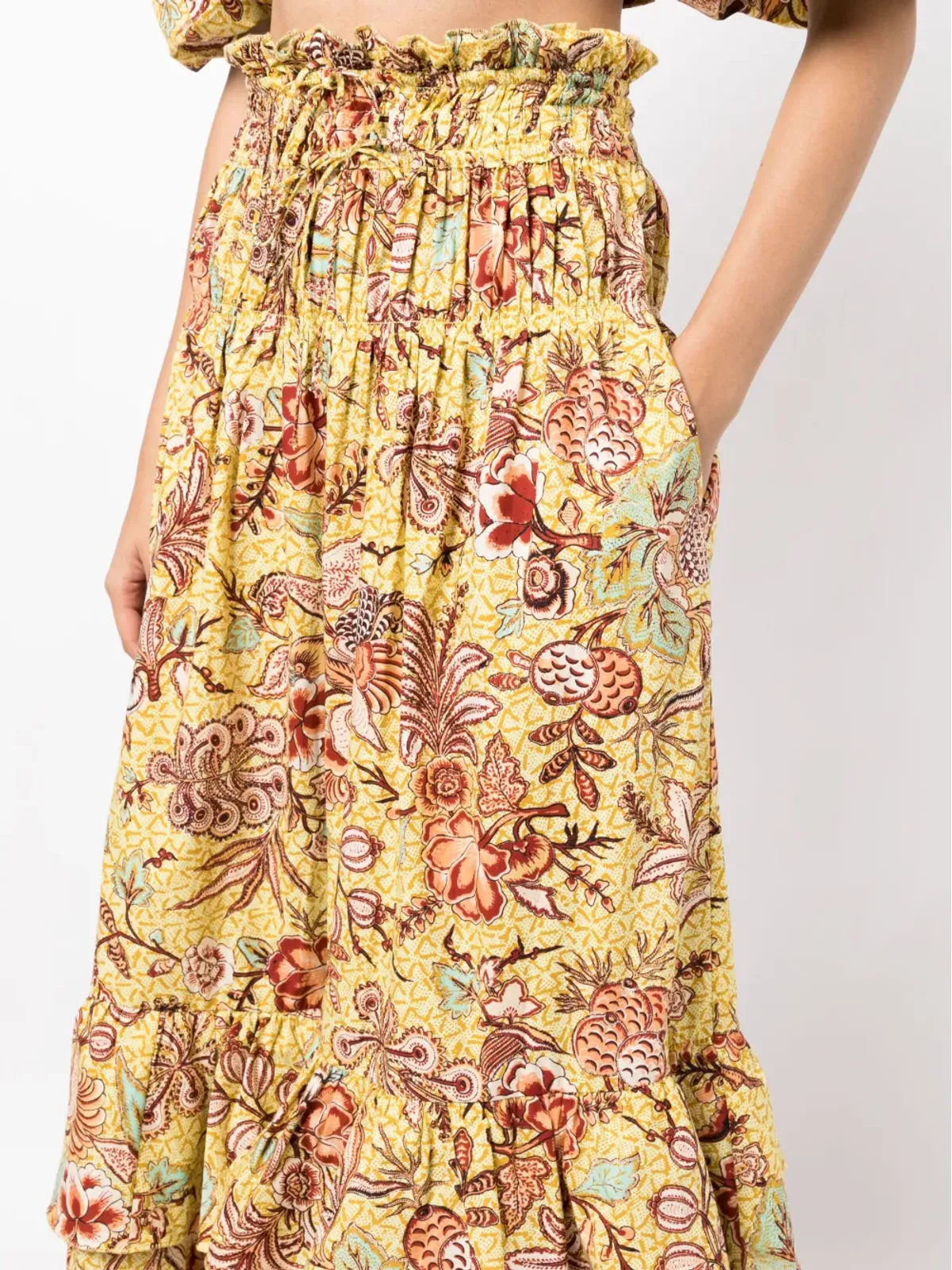 Ulla Johnson アカシアカラーリリー柄ミディスカート - 画像5
