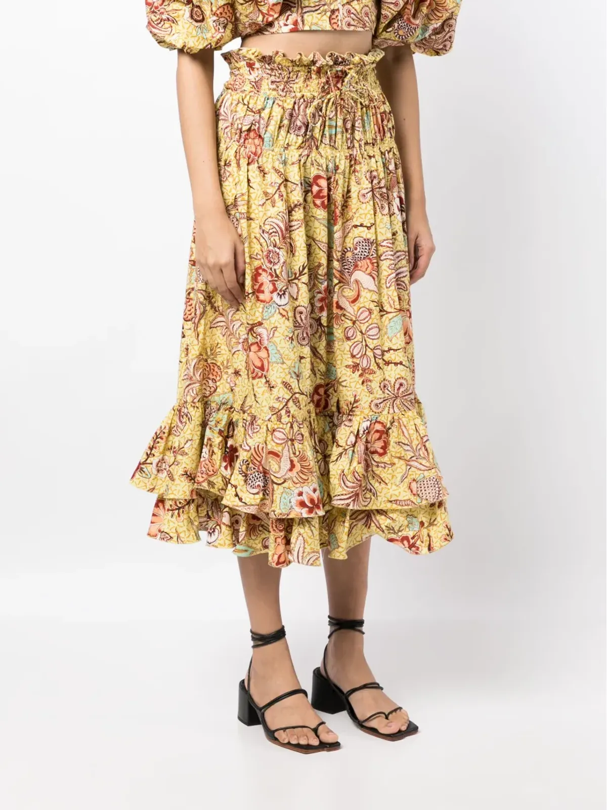 Ulla Johnson アカシアカラーリリー柄ミディスカート - 画像3