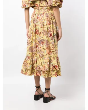 Ulla Johnson アカシアカラーリリー柄ミディスカート - サムネイル4