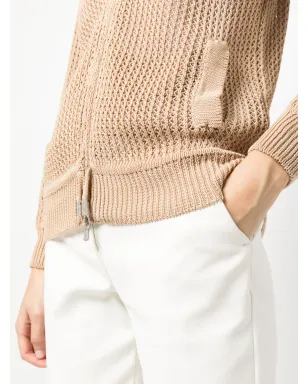 Eleventy zip-up knit hooded cardigan - Brown - サムネイル5