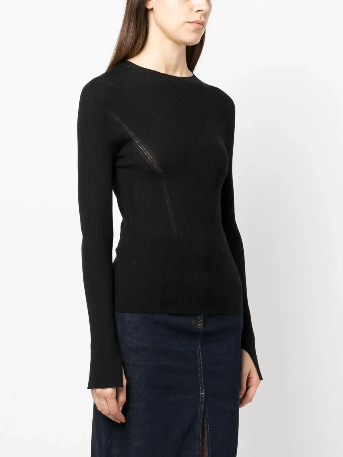 Lanvin 長袖リブ編みトップ - 画像3