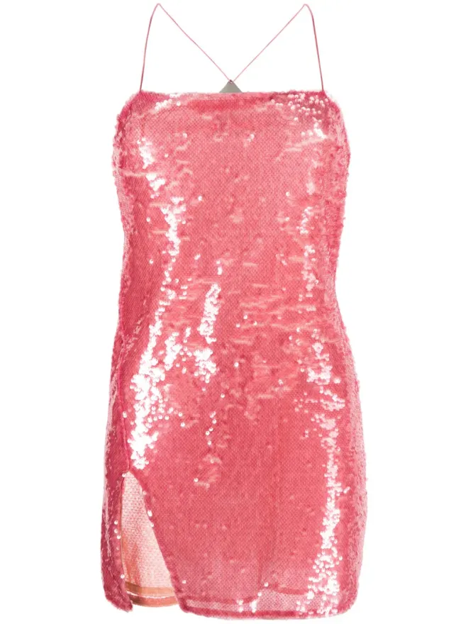 THE ATTICO The Attico sequinned sleeveless minidress - Pinkの商品画像