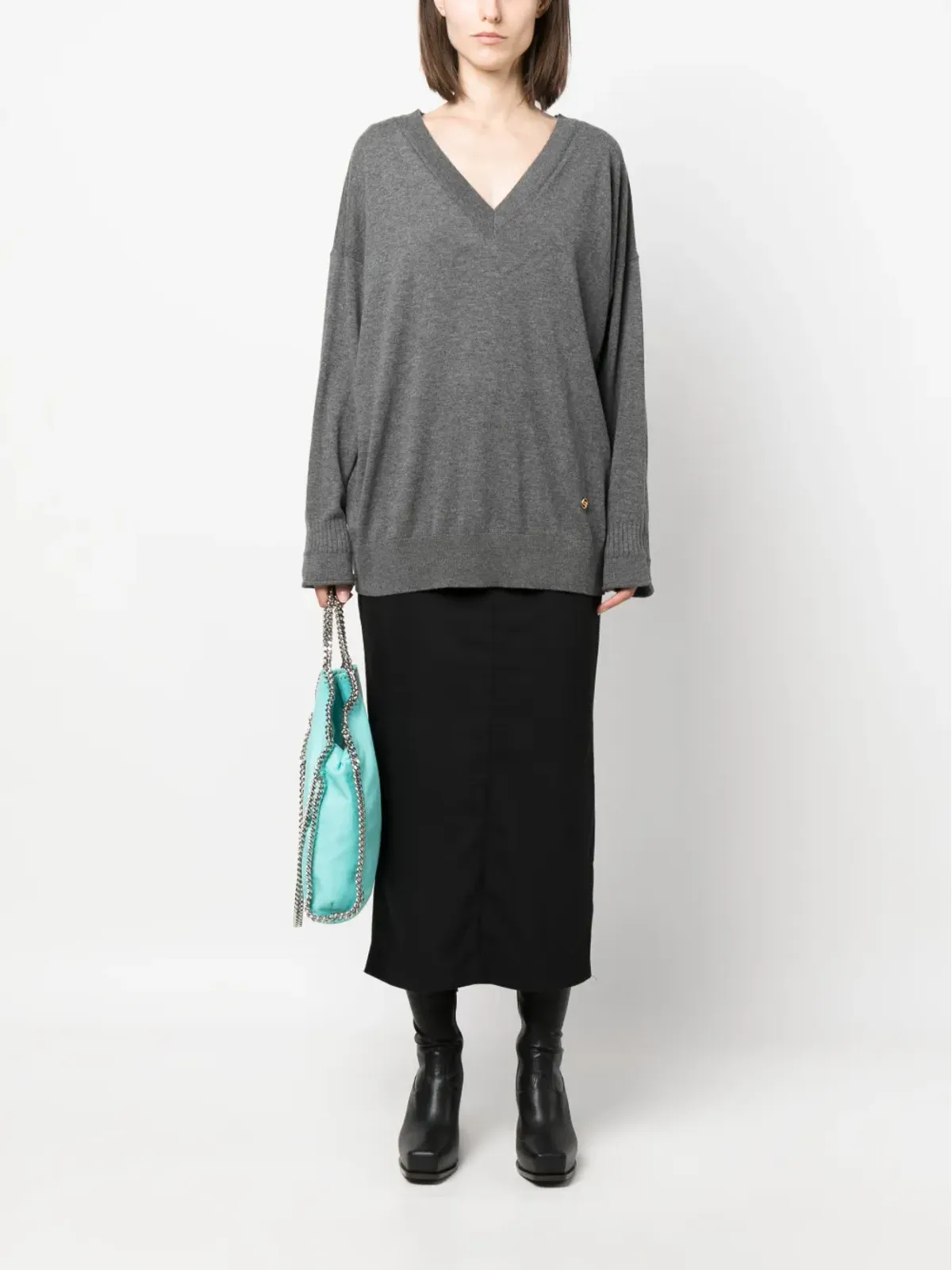 Stella McCartney Stella Iconics v-neck jumper - Grey - 画像2