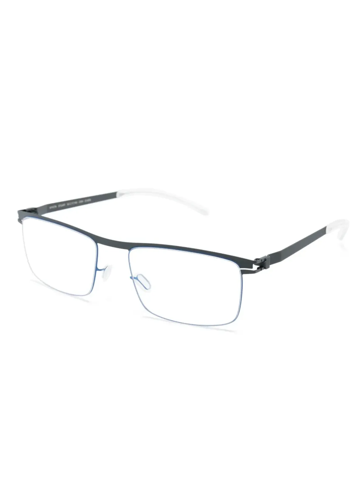 Mykita スクエアフレーム raised-bridge メガネ ブルー - 画像2
