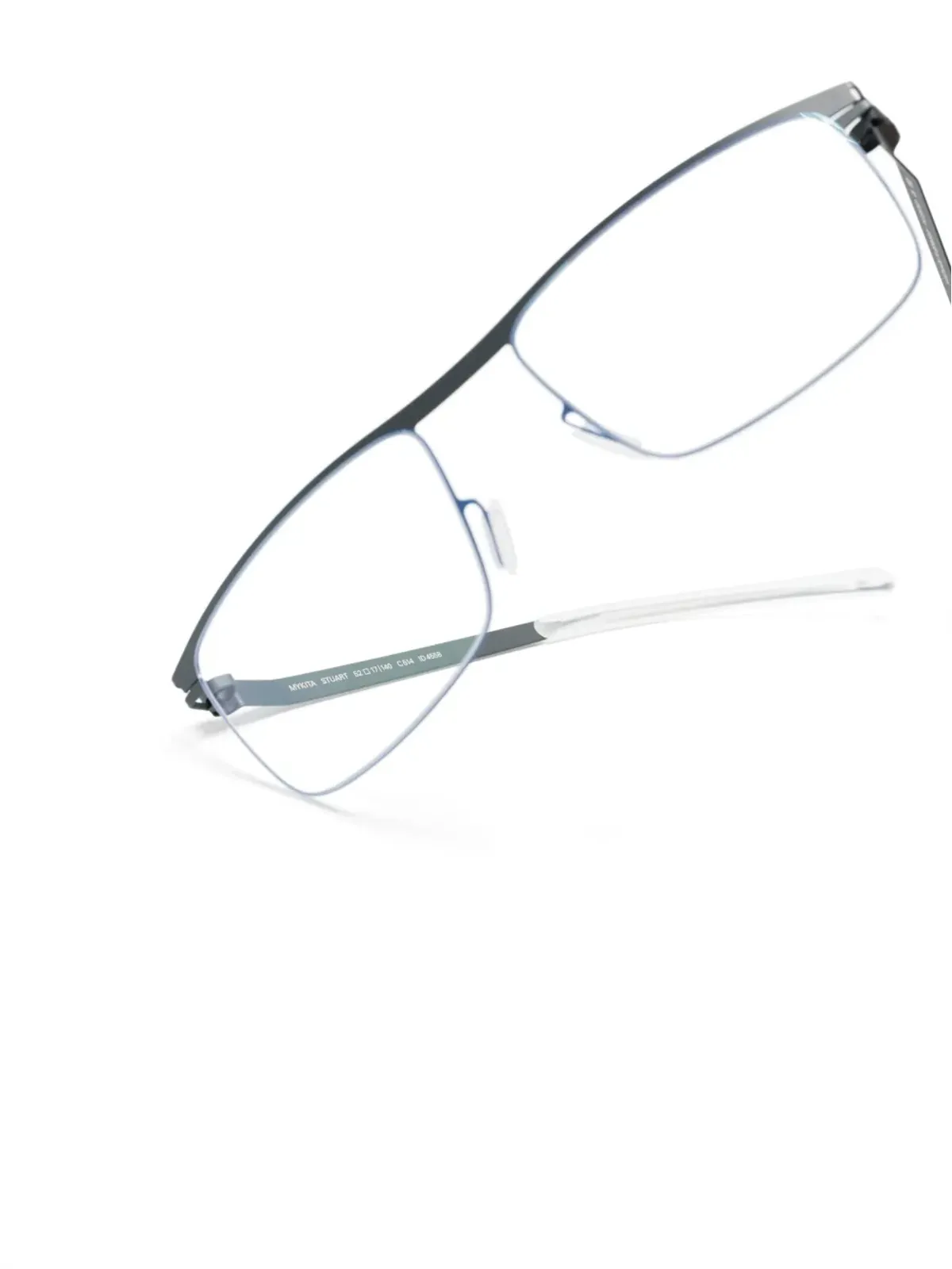 Mykita スクエアフレーム raised-bridge メガネ ブルー - 画像3