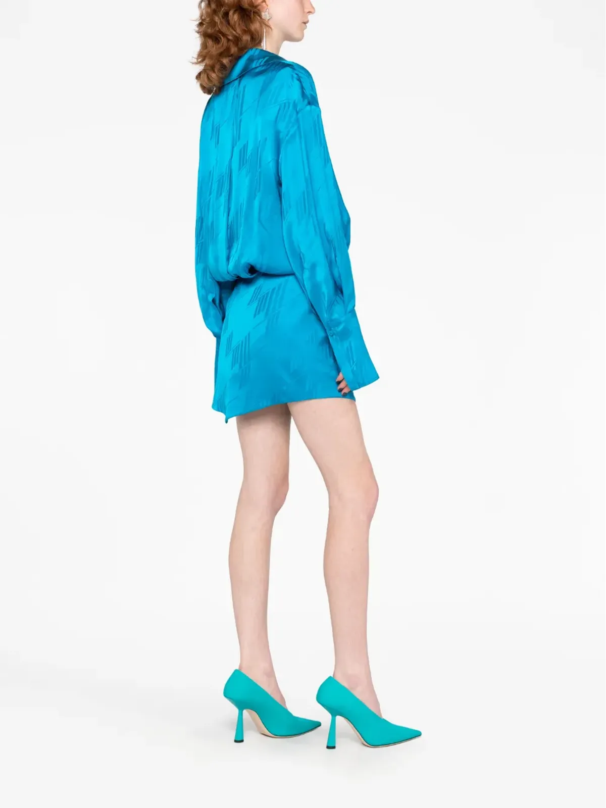 The Attico シルヴィー サテンジャカード ミニドレス - 画像4