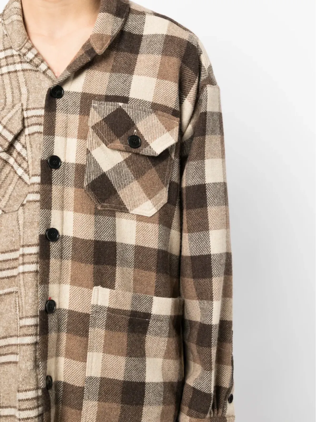 Greg Lauren ミックスプリント長袖シャツ - 画像5