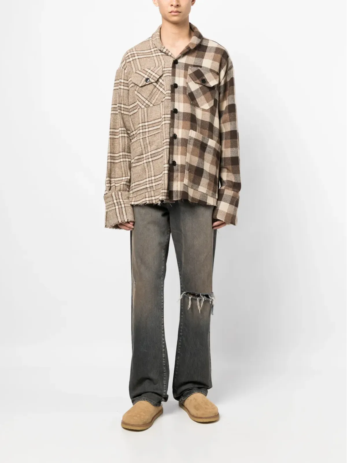 Greg Lauren ミックスプリント長袖シャツ - 画像2