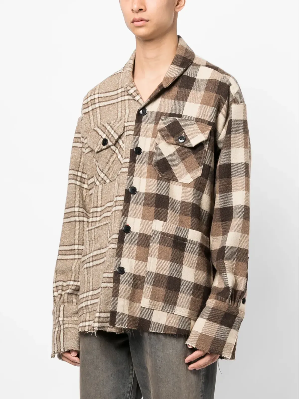 Greg Lauren ミックスプリント長袖シャツ - 画像3