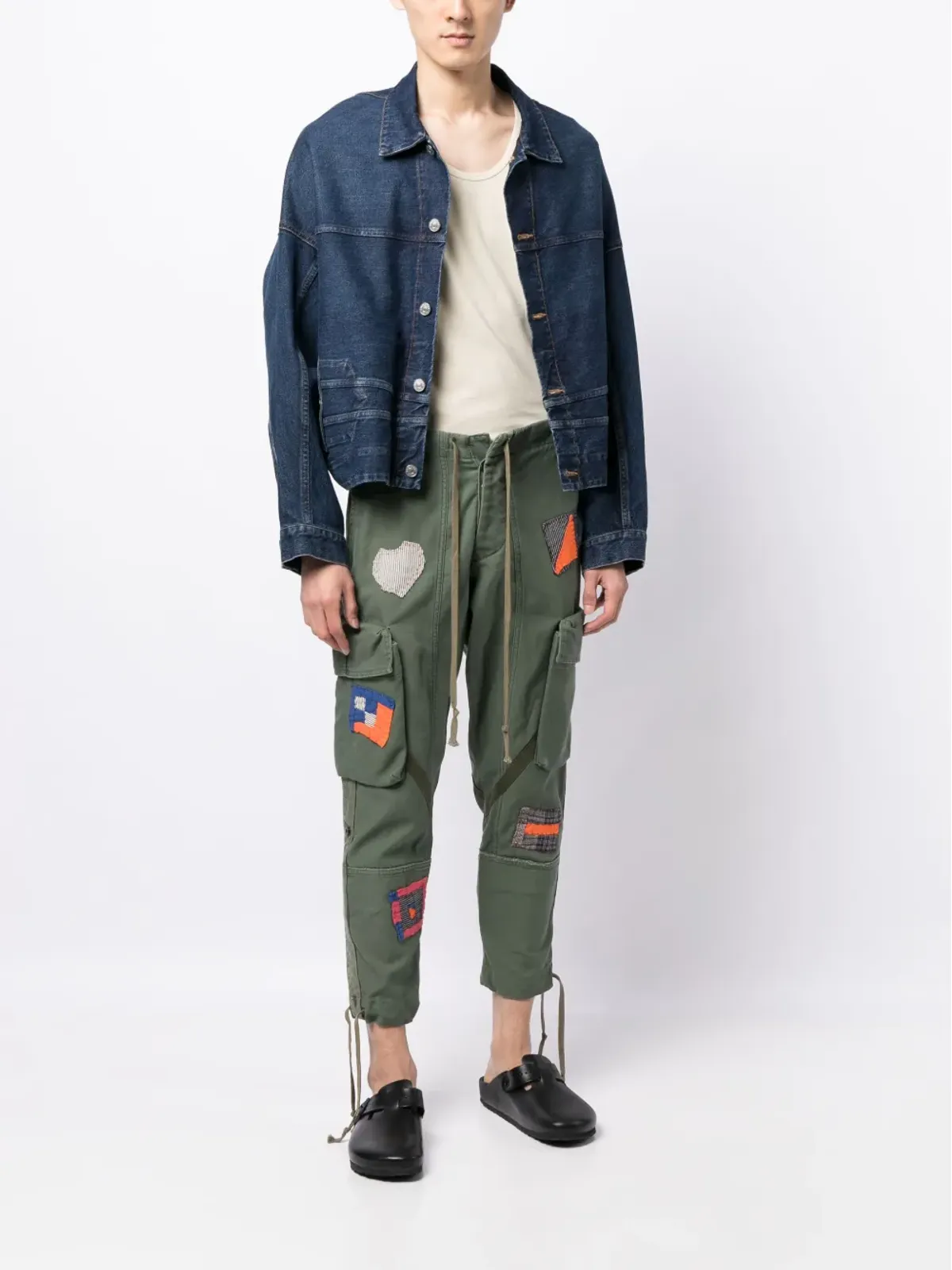 Greg Lauren パッチワークカーゴパンツ - 画像2