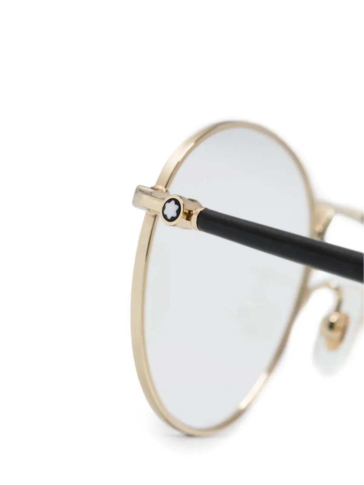 Montblanc ロゴプレート付き丸型フレーム眼鏡 - 画像3