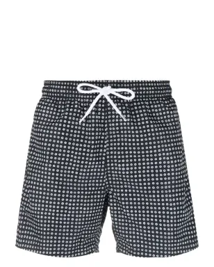 Sundek グラフィックプリント リサイクルポリエステル スイムショーツ ブラック - サムネイル1