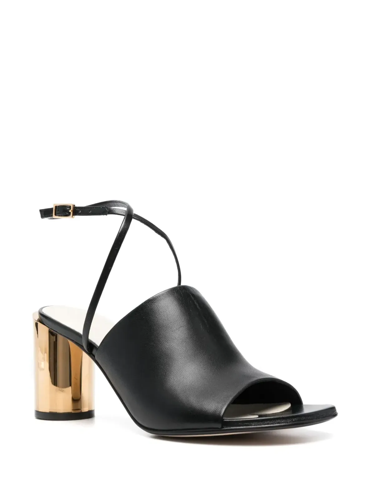 Lanvin メタリックヒール75mm レザーサンダル - ブラック - 画像2