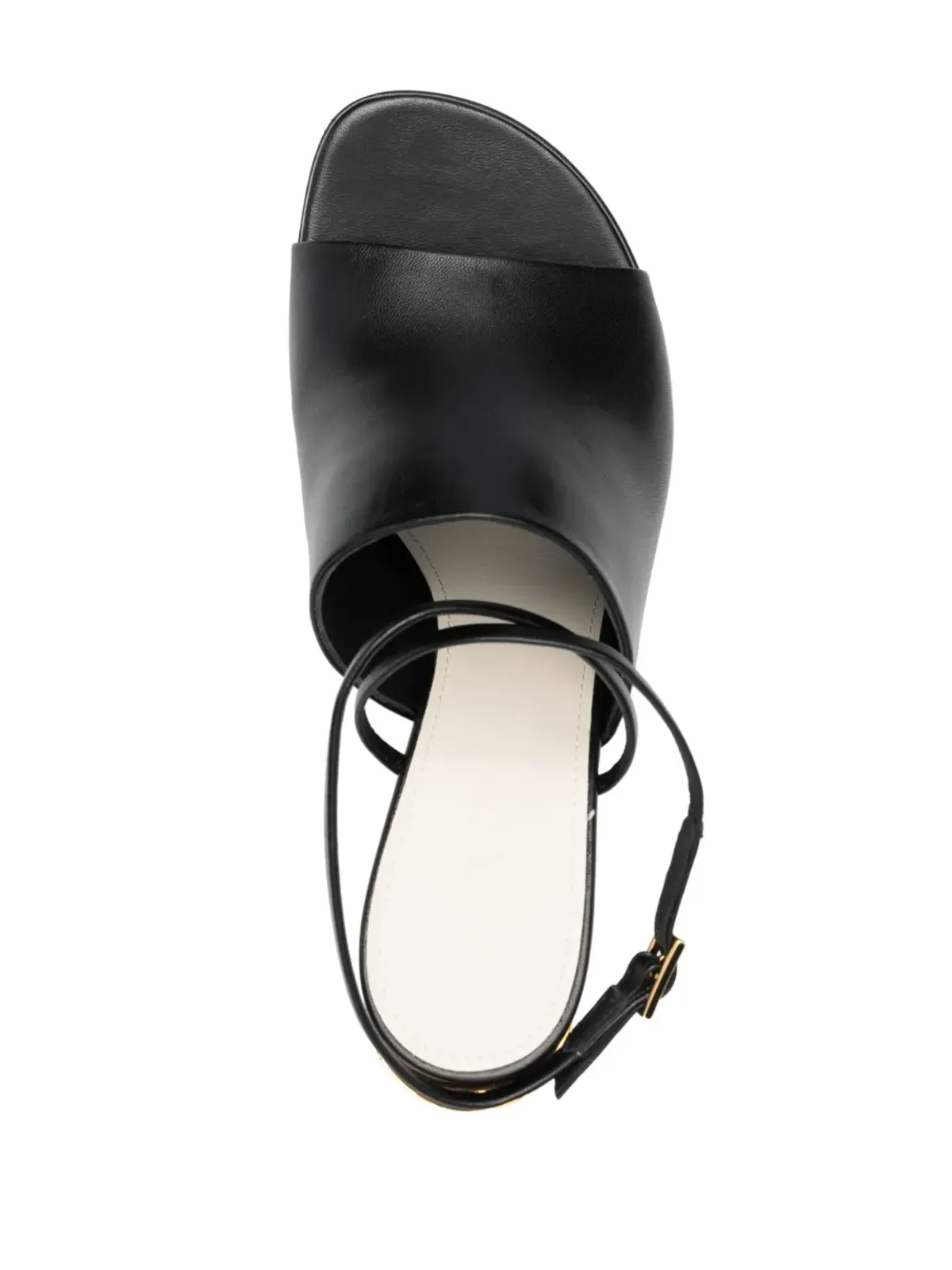 Lanvin メタリックヒール75mm レザーサンダル - ブラック - 画像4