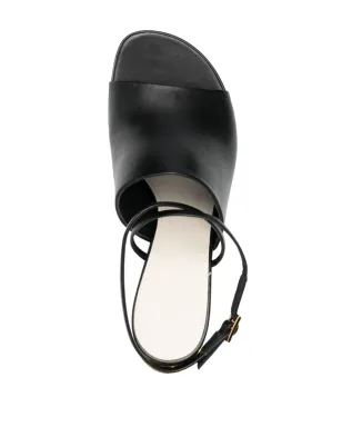 Lanvin メタリックヒール75mm レザーサンダル - ブラック - サムネイル4