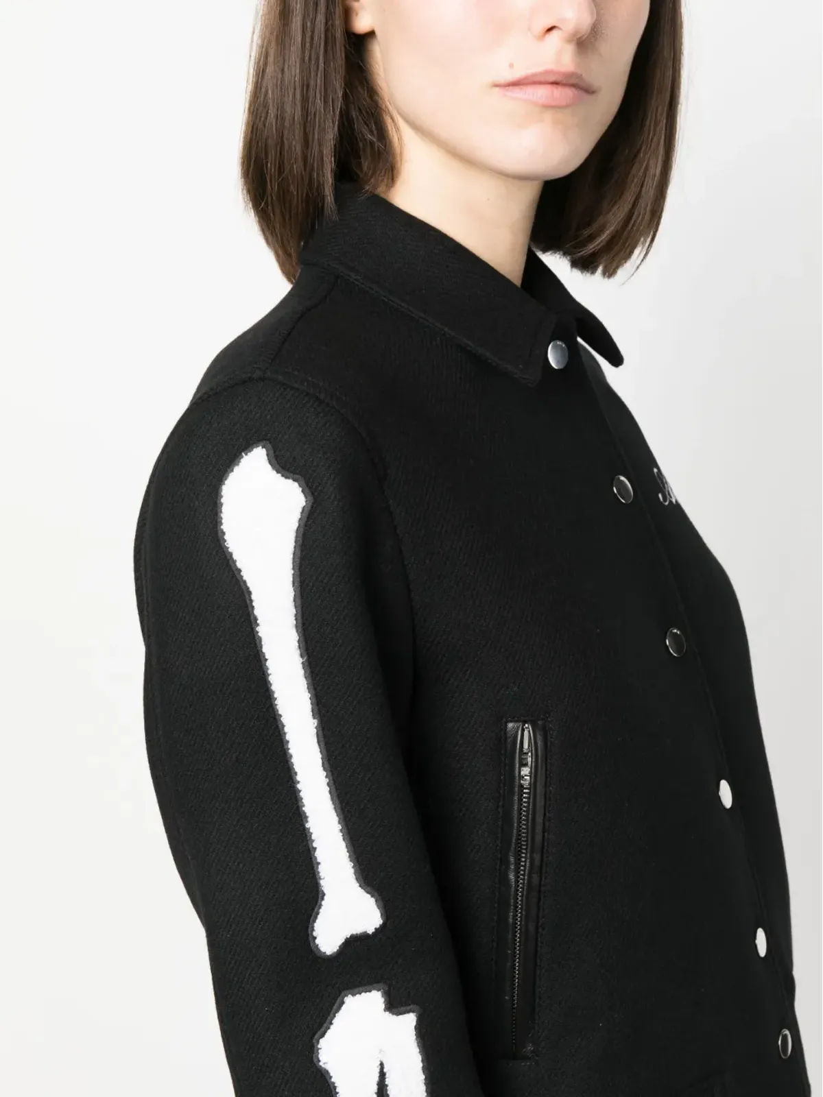 AMIRI ロゴ刺繍フェルテッド ボンバー ジャケット - 画像5
