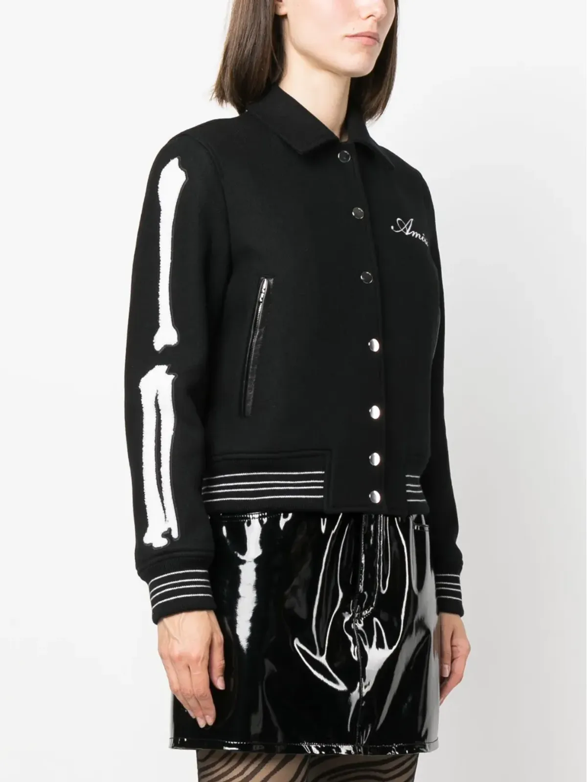 AMIRI ロゴ刺繍フェルテッド ボンバー ジャケット - 画像3