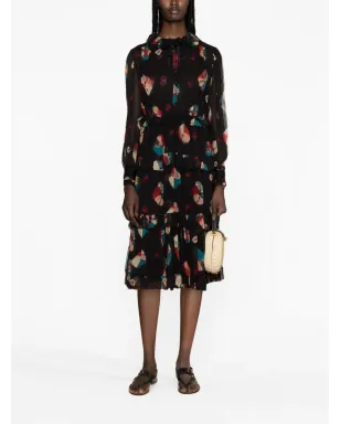 Ulla Johnson Reina chiffon midi dress - Black - サムネイル2