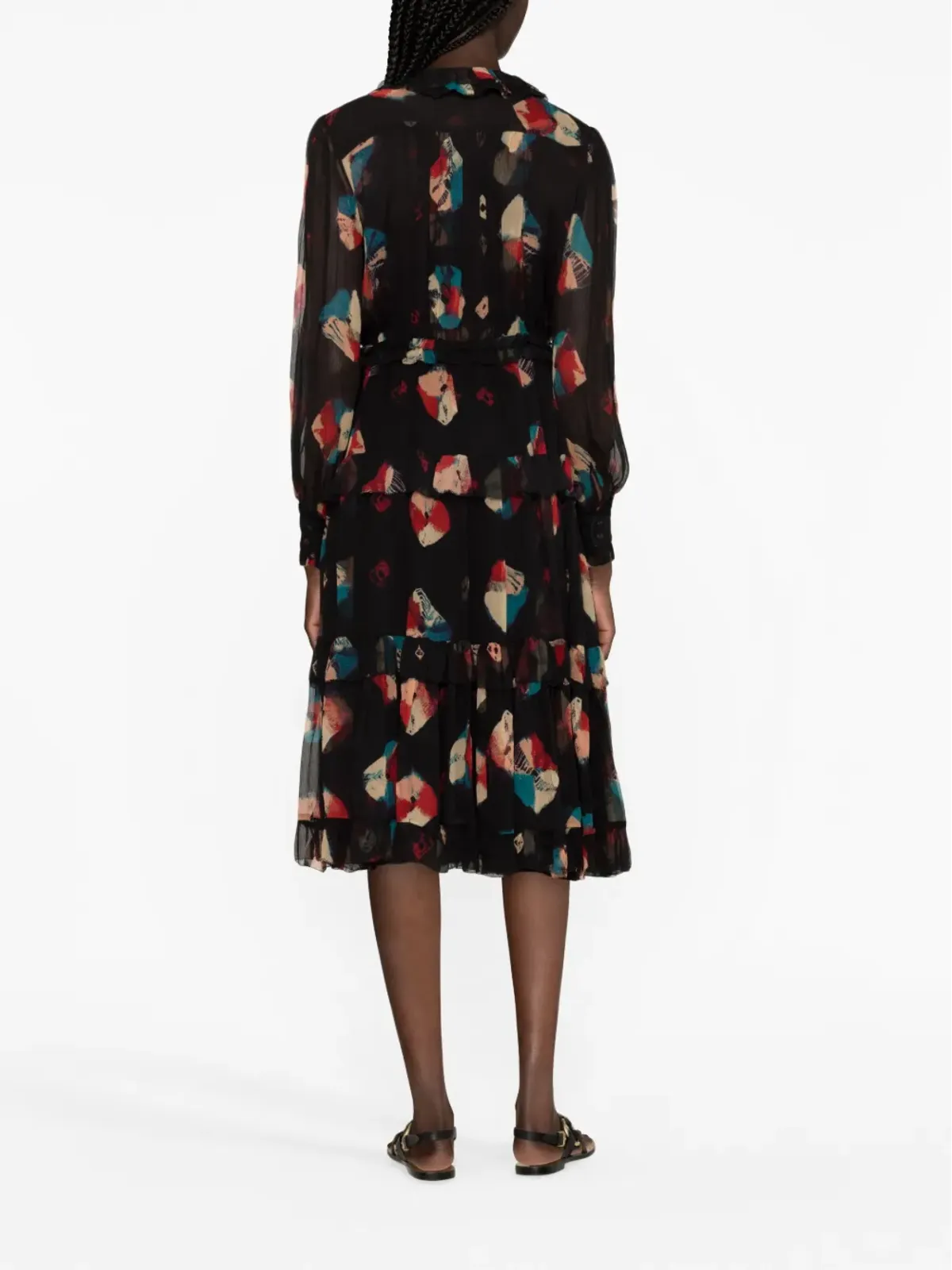 Ulla Johnson Reina chiffon midi dress - Black - 画像3
