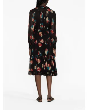 Ulla Johnson Reina chiffon midi dress - Black - サムネイル3