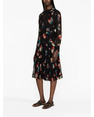 Ulla Johnson Reina chiffon midi dress - Black - サムネイル4