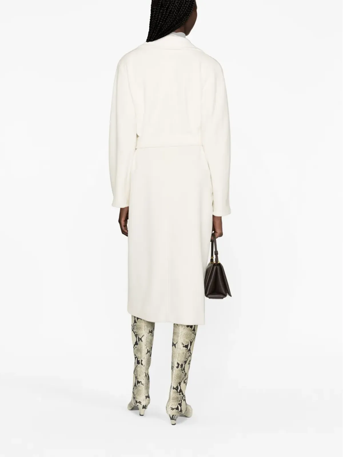 Max Mara ベルテッド ダブルブレストコート - ホワイト - 画像4