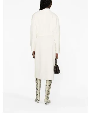 Max Mara ベルテッド ダブルブレストコート - ホワイト - サムネイル4