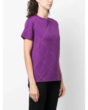 Fabiana Filippi ロゴプリント コットン Tシャツ - パープル - サムネイル3