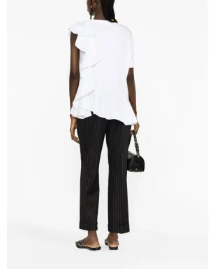 Alexander McQueen アシンメトリック ラッフルドTシャツ - サムネイル4