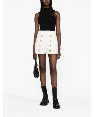 Balmain ボタン飾り付きツイードショーツ - サムネイル2