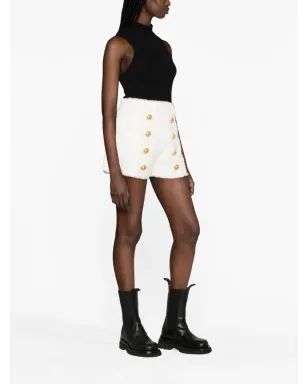 Balmain ボタン飾り付きツイードショーツ - サムネイル4