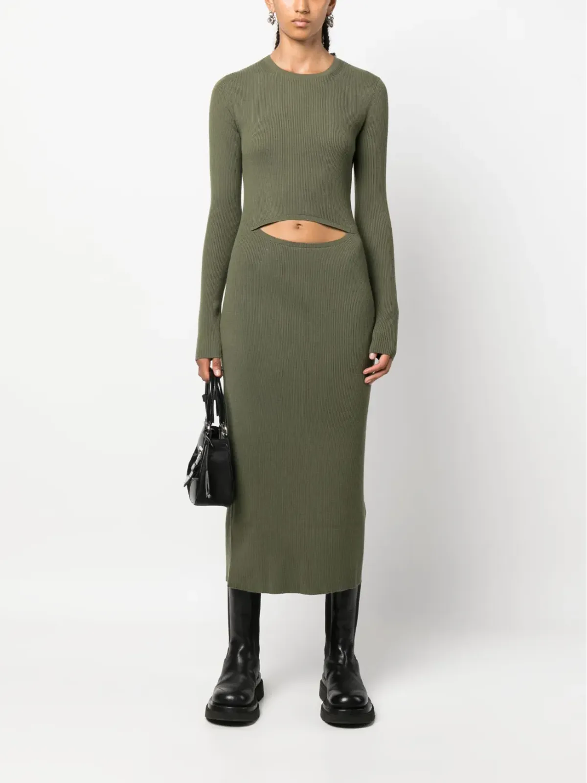 Diesel カットアウト ウール混紡ドレス - 画像2