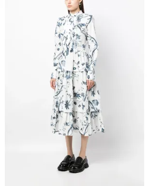 ERDEM 花柄プリント コットンドレス - White - サムネイル3