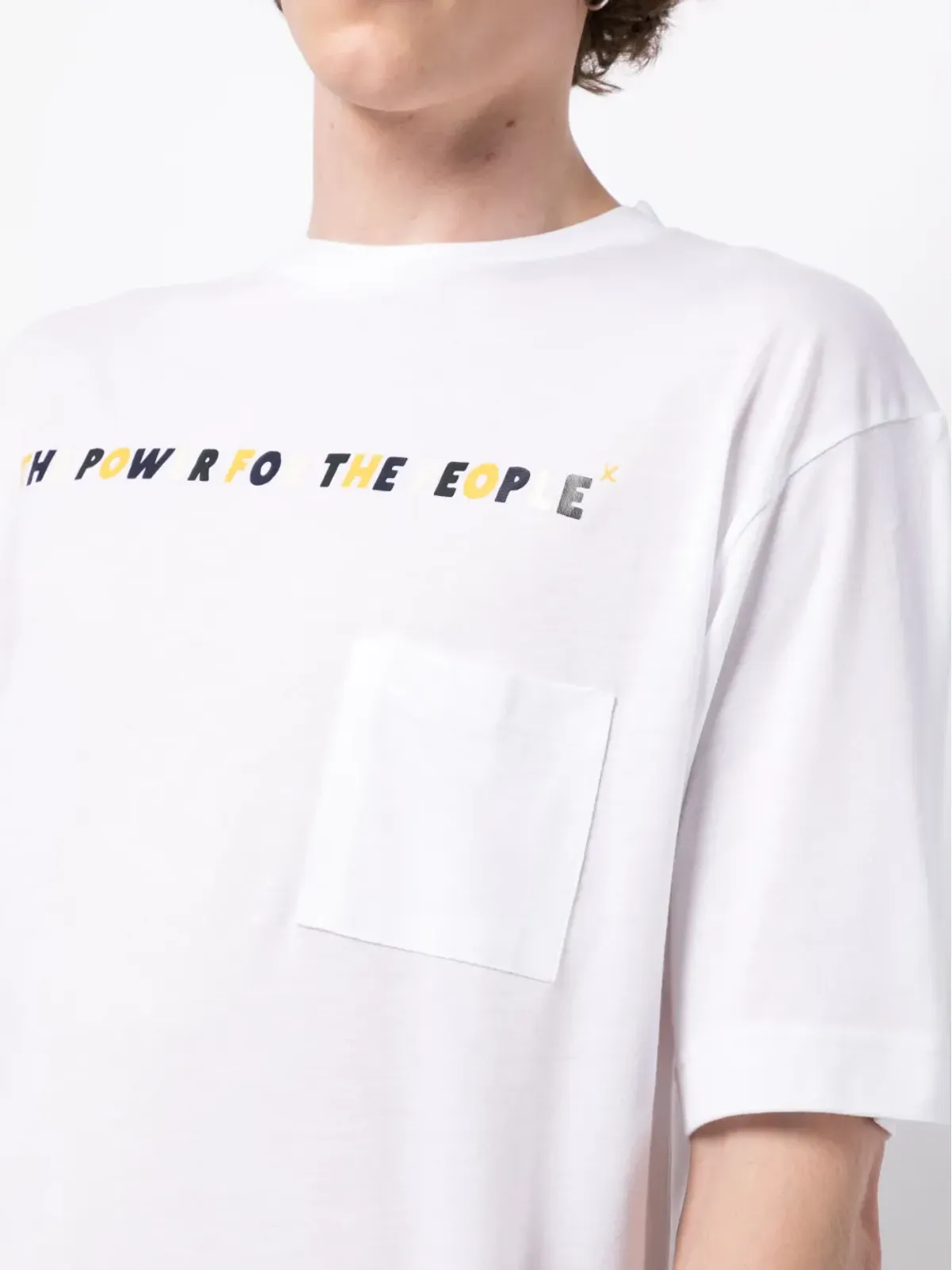 The Power For The People ロゴプリント オーガニックコットン Tシャツ - 画像5