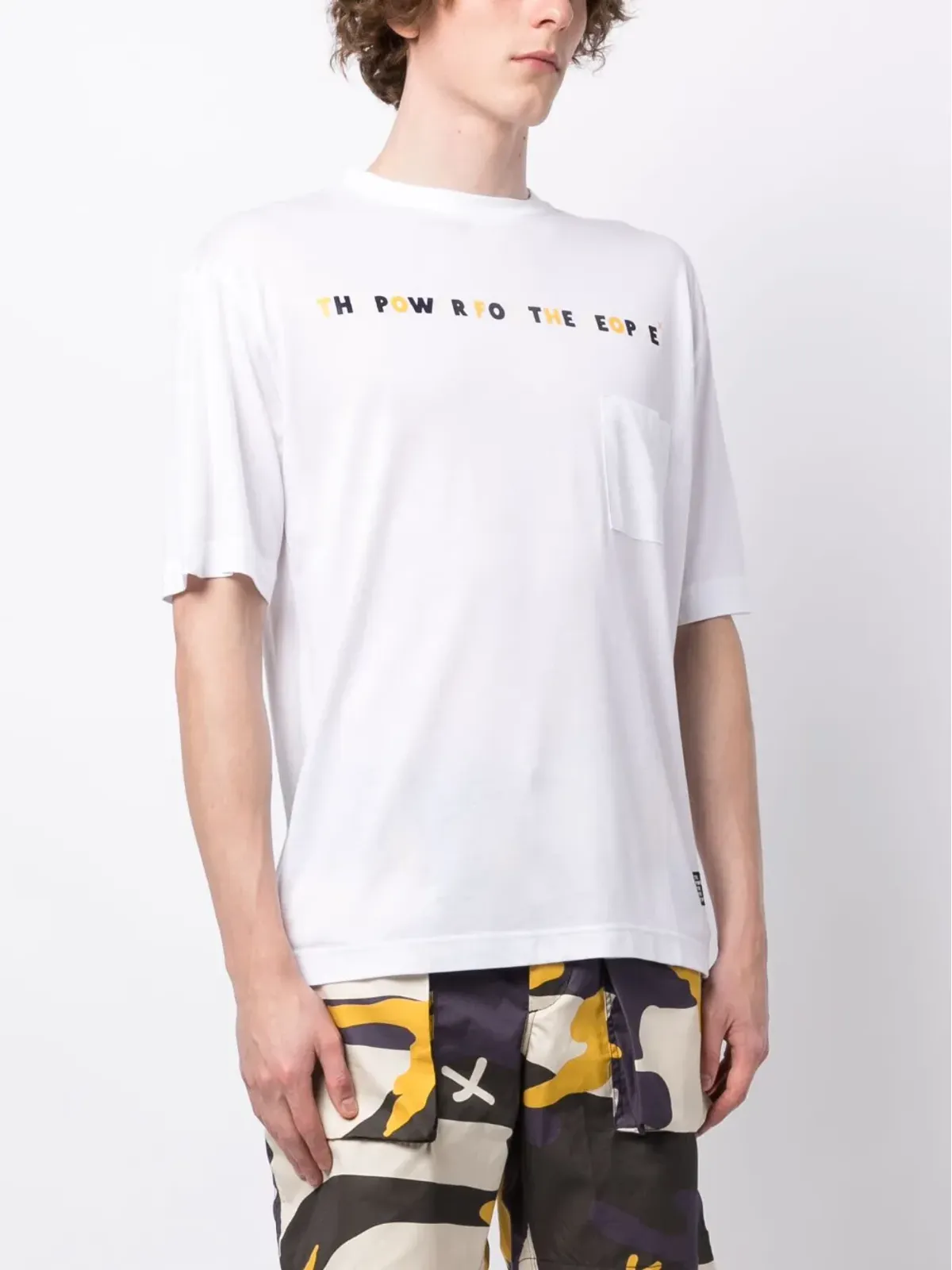 The Power For The People ロゴプリント オーガニックコットン Tシャツ - 画像3